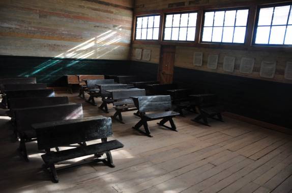 Antiga sala de aulas em Humberstone, próximo à Iquique - Chile